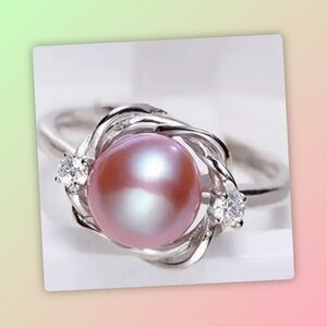 Lustrous Pink Pearl Silver Ring